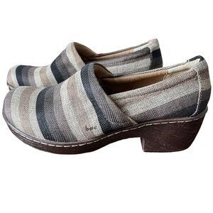 b.o.c. Striped Mules in Brown and Cream